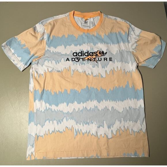 Adidas Adventure Iguana Short Sleeve T-Shirt Men’s M White Orange Blue Gray - Picture 1 of 7